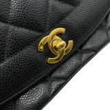 シャネル CHANEL ダイアナ25 A01165 2番台 ブラック GD金具 キャビアスキン レディース ショルダーバッグ