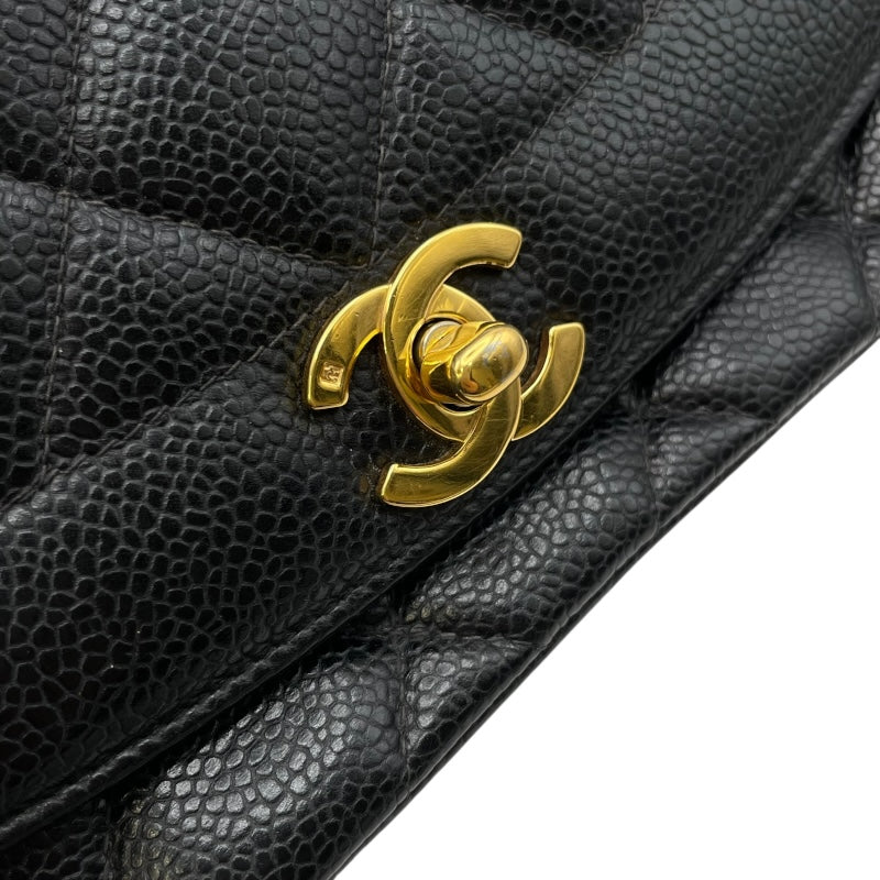 シャネル CHANEL ダイアナ25 A01165 2番台 ブラック GD金具 キャビアスキン レディース ショルダーバッグ