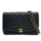 シャネル CHANEL ダイアナ25 A01165 2番台 ブラック GD金具 キャビアスキン レディース ショルダーバッグ