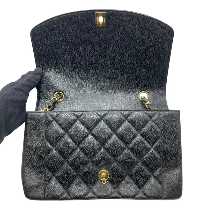 シャネル CHANEL ダイアナ25 A01165 2番台 ブラック GD金具 キャビアスキン レディース ショルダーバッグ