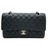 シャネル CHANEL マトラッセ25 A01112 16番台 ブラック　シルバー金具　 キャビアスキン レディース ショルダーバッグ