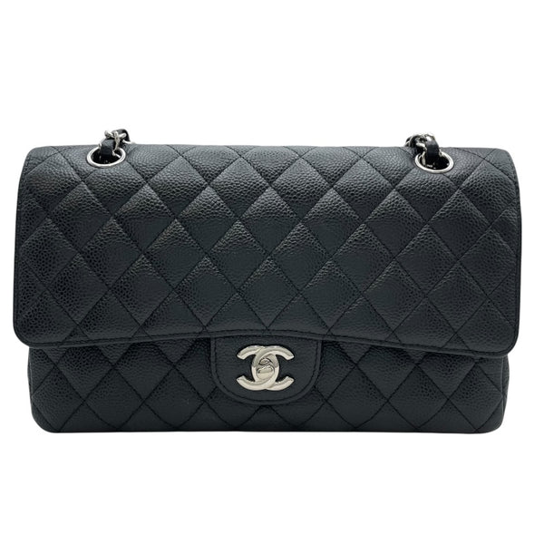 シャネル CHANEL マトラッセ25 A01112 16番台 ブラック　シルバー金具　 キャビアスキン レディース ショルダーバッグ