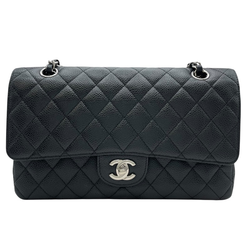 シャネル CHANEL マトラッセ25 A01112 16番台 ブラック　シルバー金具　 キャビアスキン レディース ショルダーバッグ