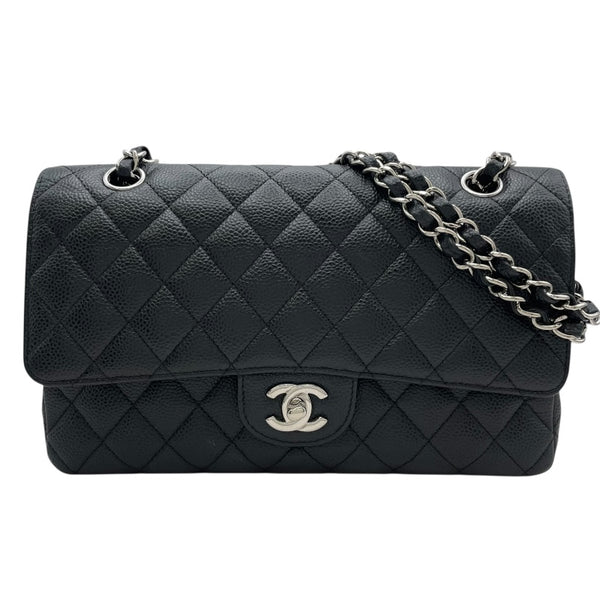 シャネル CHANEL マトラッセ25 A01112 16番台 ブラック　シルバー金具　 キャビアスキン レディース ショルダーバッグ