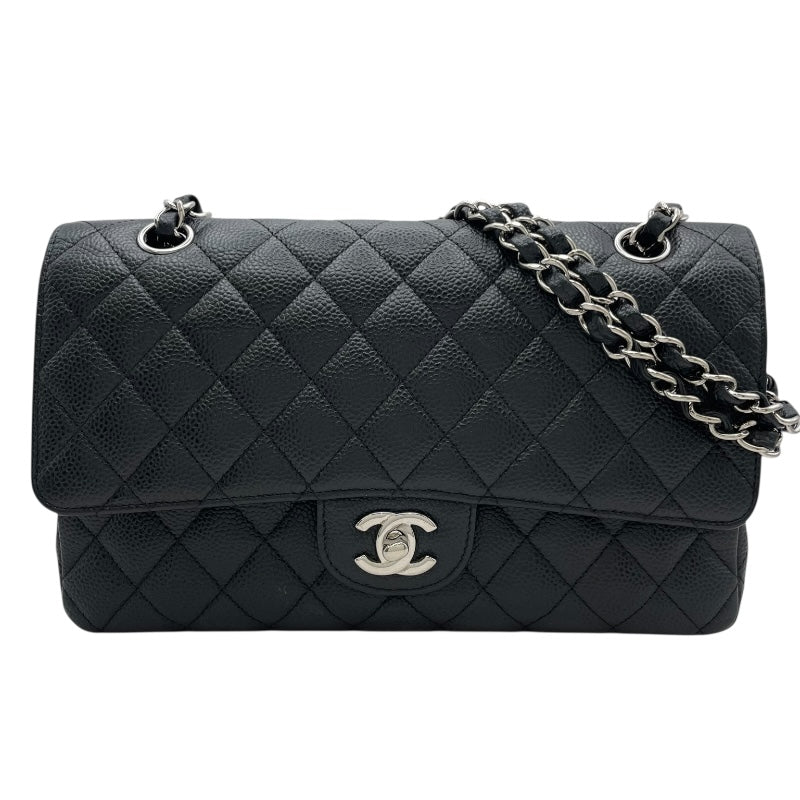 シャネル CHANEL マトラッセ25 A01112 16番台 ブラック　シルバー金具　 キャビアスキン レディース ショルダーバッグ