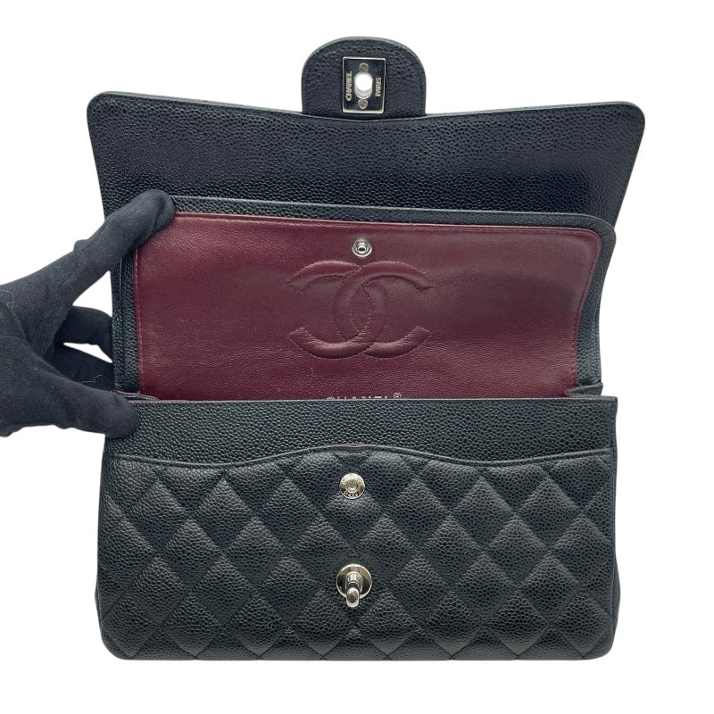 シャネル CHANEL マトラッセ25 A01112 16番台 ブラック　シルバー金具　 キャビアスキン レディース ショルダーバッグ