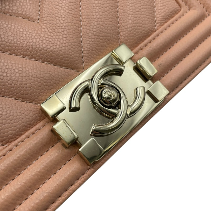 シャネル CHANEL ボーイシャネル20 A67085 サーモンピンク GD金具 キャビアスキン レディース ショルダーバッグ
