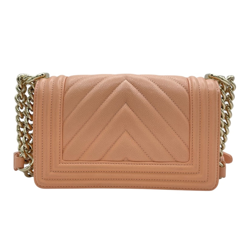 シャネル CHANEL ボーイシャネル20 A67085 サーモンピンク GD金具 キャビアスキン レディース ショルダーバッグ