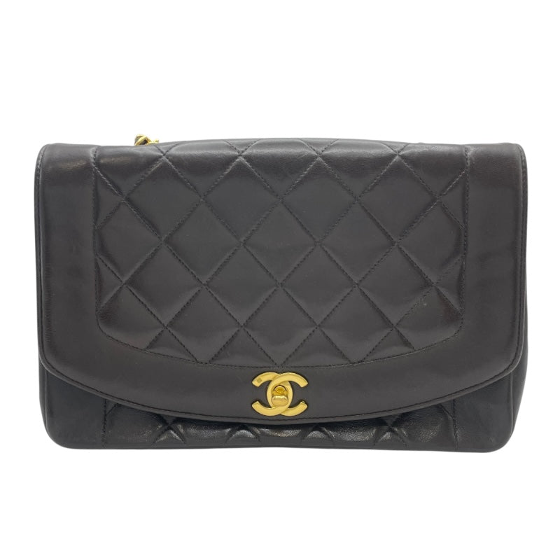 シャネル CHANEL ダイアナ25 A01165 2番台 ブラウン GD金具 ラムスキン レディース ショルダーバッグ