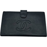 シャネル CHANEL ココマークウォレット A13498 6番台 ブラック GD金具 キャビア レディース 二つ折り財布