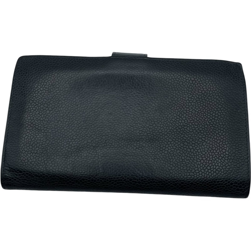 シャネル CHANEL ココマークウォレット A13498 6番台 ブラック GD金具 キャビア レディース 二つ折り財布