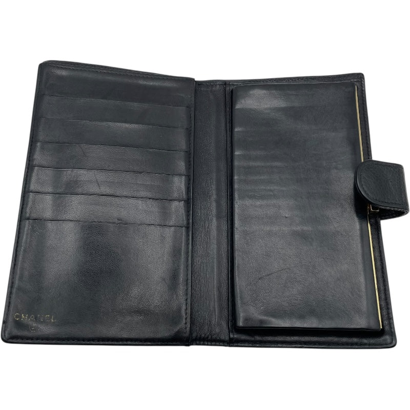 シャネル CHANEL ココマークウォレット A13498 6番台 ブラック GD金具 キャビア レディース 二つ折り財布