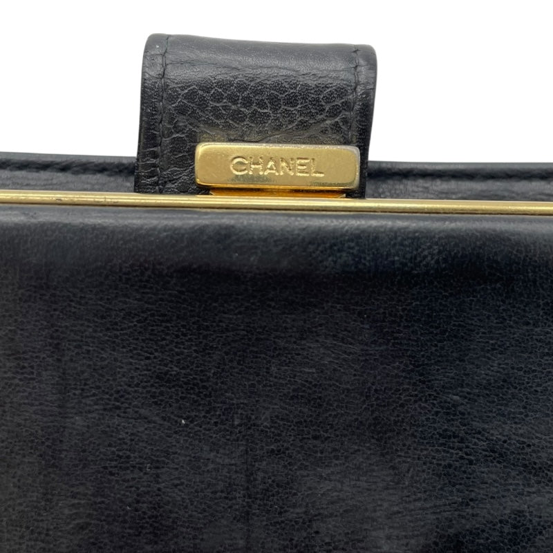 シャネル CHANEL ココマークウォレット A13498 6番台 ブラック GD金具 キャビア レディース 二つ折り財布