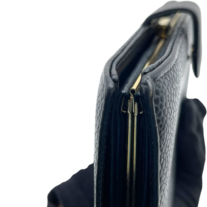 シャネル CHANEL ココマークウォレット A13498 8番台 ブラック GD金具 キャビアスキン ユニセックス 二つ折り財布