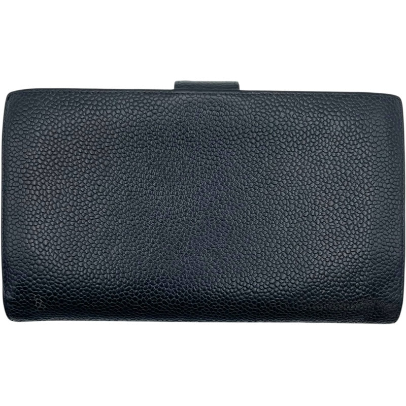 シャネル CHANEL ココマークウォレット A13498 8番台 ブラック GD金具 キャビアスキン ユニセックス 二つ折り財布