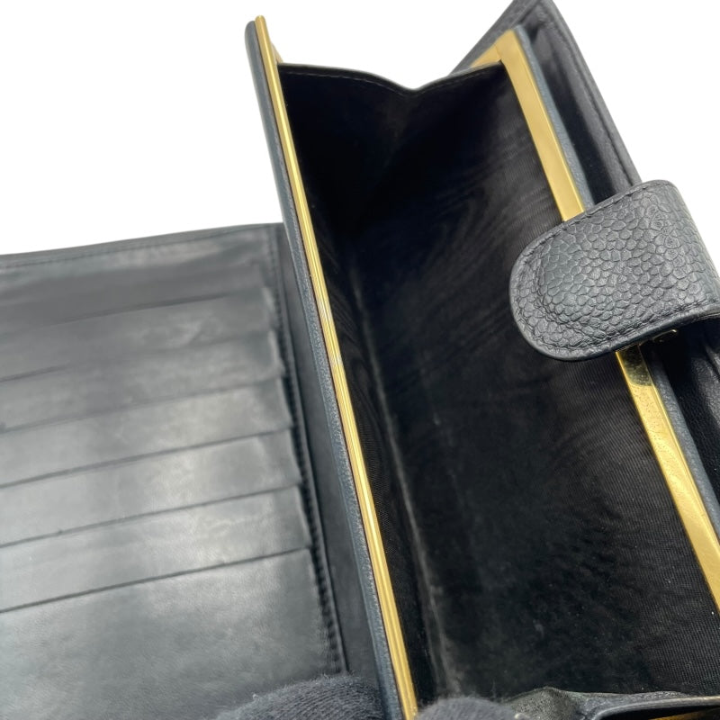 シャネル CHANEL ココマークウォレット A13498 8番台 ブラック GD金具 キャビアスキン ユニセックス 二つ折り財布