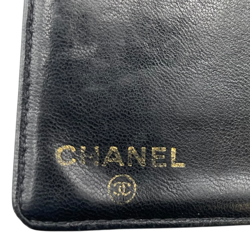 シャネル CHANEL ココマークウォレット A13498 8番台 ブラック GD金具 キャビアスキン ユニセックス 二つ折り財布