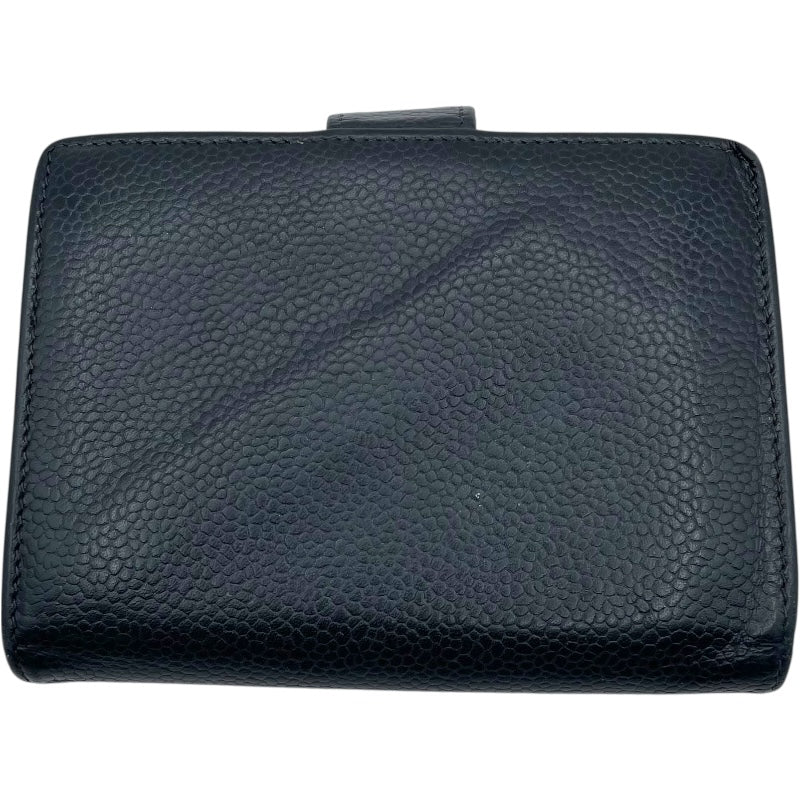 シャネル CHANEL ココマークウォレット A13497 7番台 ブラック GD金具 キャビア レディース 二つ折り財布