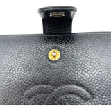 シャネル CHANEL ココマークウォレット A13497 7番台 ブラック GD金具 キャビア レディース 二つ折り財布