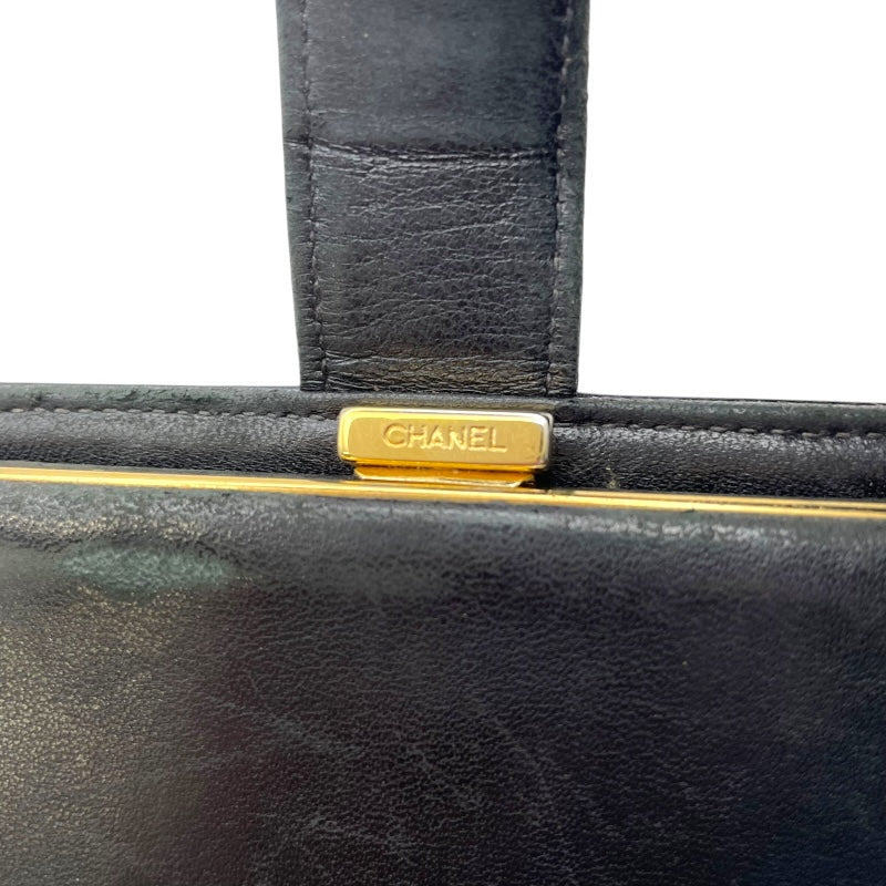 シャネル CHANEL ココマークウォレット A13497 7番台 ブラック GD金具 キャビア レディース 二つ折り財布