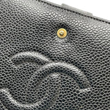 シャネル CHANEL ココマークウォレット A13498 ブラック GD金具 キャビアスキン ユニセックス 二つ折り財布