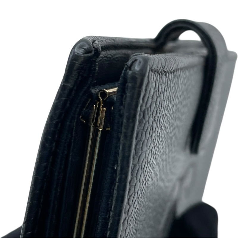 シャネル CHANEL ココマークウォレット A13498 ブラック GD金具 キャビアスキン ユニセックス 二つ折り財布