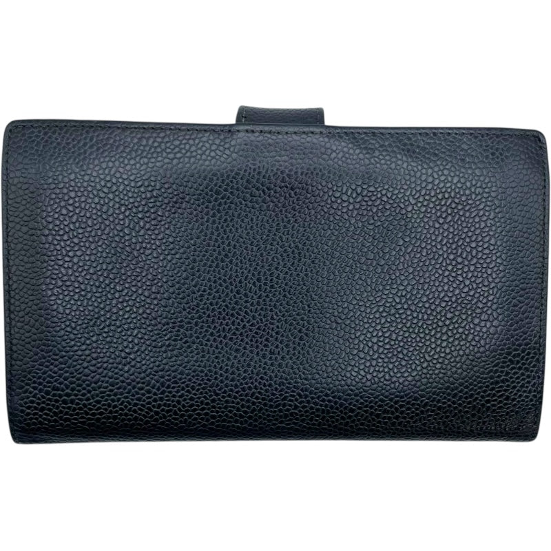 シャネル CHANEL ココマークウォレット A13498 ブラック GD金具 キャビアスキン ユニセックス 二つ折り財布