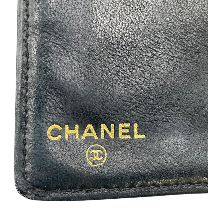 シャネル CHANEL ココマークウォレット A13498 ブラック GD金具 キャビアスキン ユニセックス 二つ折り財布