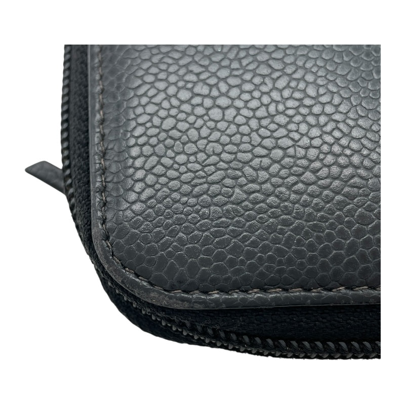 シャネル CHANEL ココマークラウンドウォレット A50071 9番台 ブラック　ゴールド金具 キャビアスキン レディース 長財布