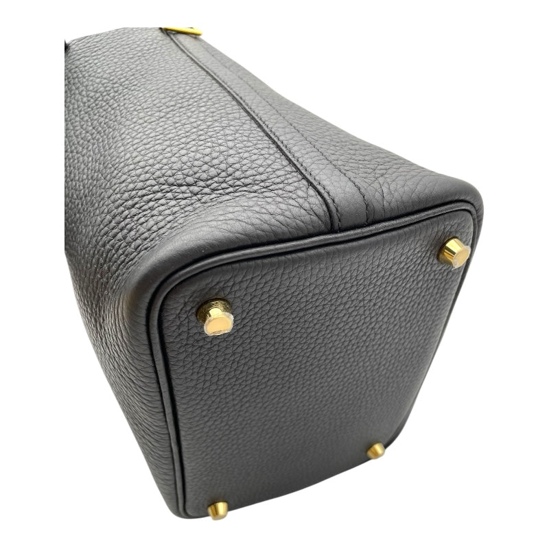 エルメス HERMES ピコタンロックPM W刻 ブラック GD金具 トリヨン レディース ハンドバッグ