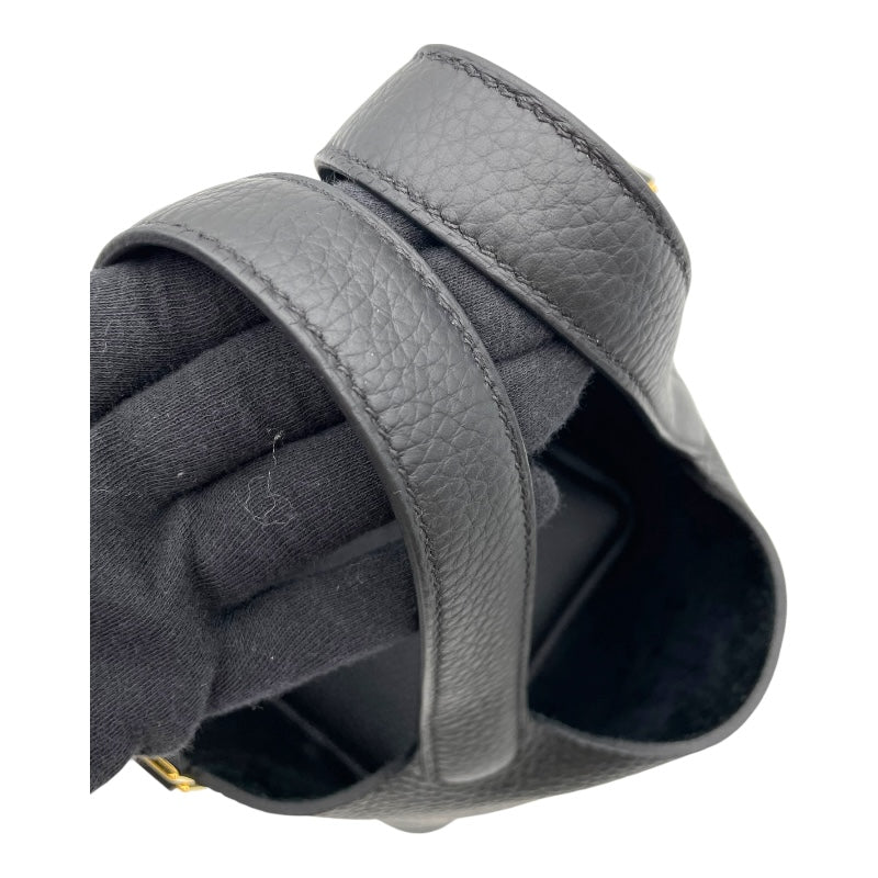 エルメス HERMES ピコタンロックPM W刻 ブラック GD金具 トリヨン レディース ハンドバッグ