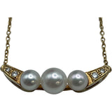 ミキモト MIKIMOTO ネックレス ゴールド K18/パール/ダイヤモンド ジュエリー