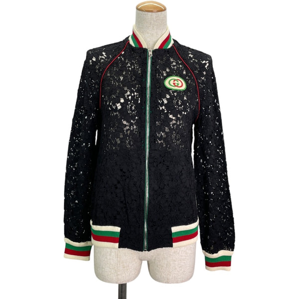 グッチ GUCCI フローラルレースボンバージャケット 575927 ブラック レーヨン レディース その他アウター