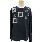 フェンディ FENDI FFロゴワッペンスウェットシャツ FY0178 ブラック コットン メンズ スウェット