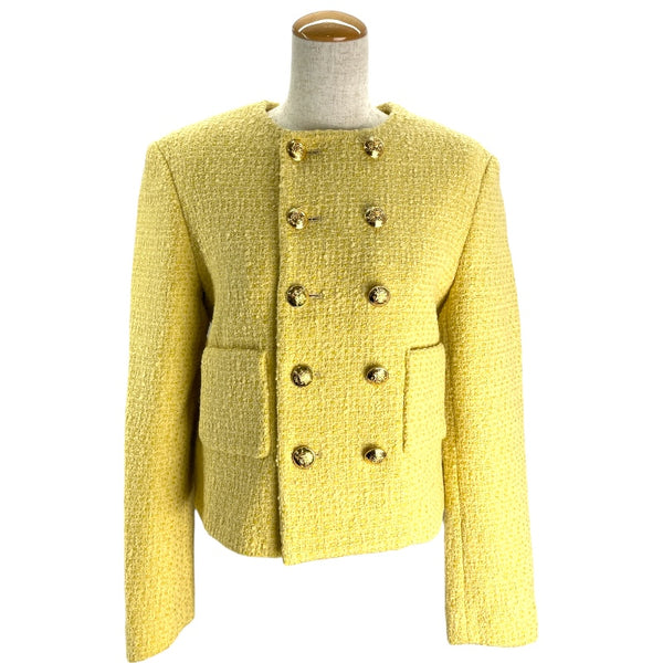 フランス製 Vintage CELINE 金ボタンショート丈 ジャケット　黄色 フランス製 Vintage CELINE 金ボタンショート丈 ジャケット 黄色