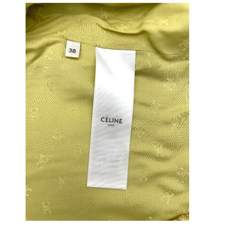 セリーヌ CELINE ノーカラーツイードジャケット 2V83C764L イエロー