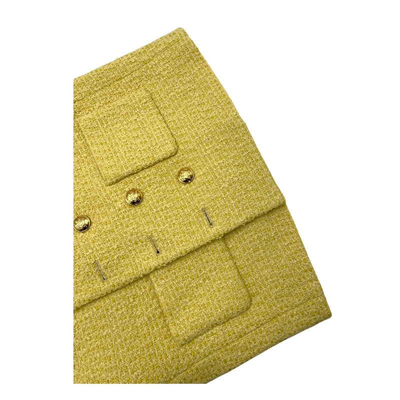 セリーヌ CELINE ノーカラーツイードジャケット 2V83C764L イエロー