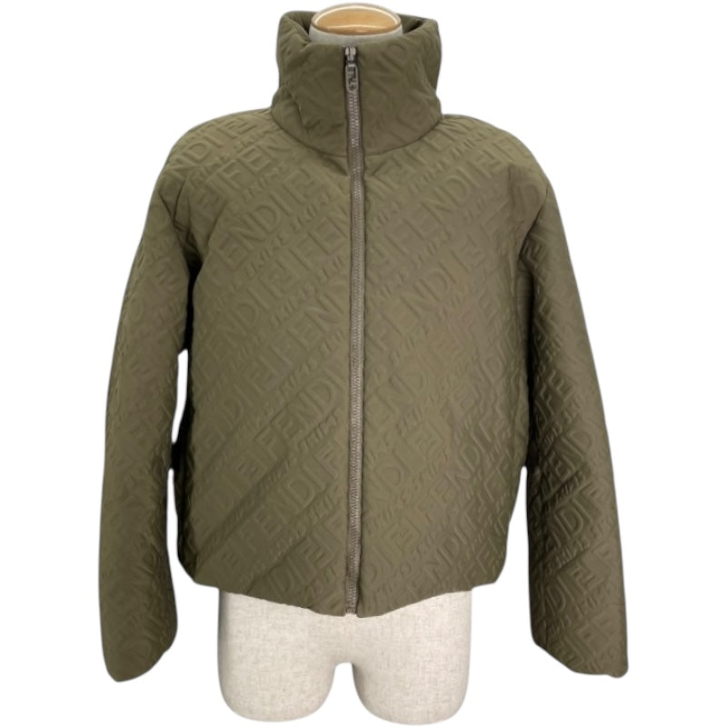 フェンディ FENDI ×SKIMS ロゴ総柄パファージャケット FAN068 カーキ ナイロン メンズ その他アウター