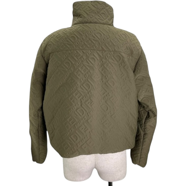 フェンディ FENDI ×SKIMS ロゴ総柄パファージャケット FAN068 カーキ ナイロン メンズ その他アウター
