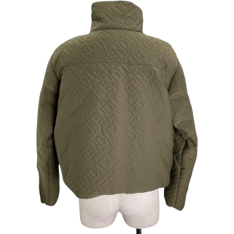 フェンディ FENDI ×SKIMS ロゴ総柄パファージャケット FAN068 カーキ ナイロン メンズ その他アウター