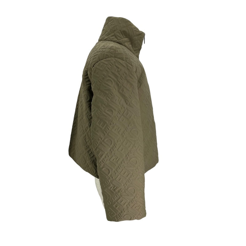 フェンディ FENDI ×SKIMS ロゴ総柄パファージャケット FAN068 カーキ ナイロン メンズ その他アウター