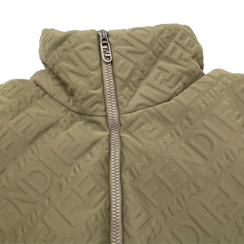 フェンディ FENDI ×SKIMS ロゴ総柄パファージャケット FAN068 カーキ ナイロン メンズ その他アウター