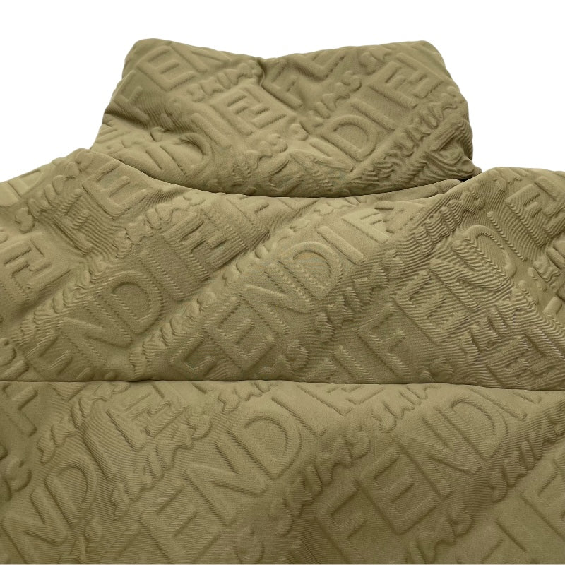 フェンディ FENDI ×SKIMS ロゴ総柄パファージャケット FAN068 カーキ ナイロン メンズ その他アウター