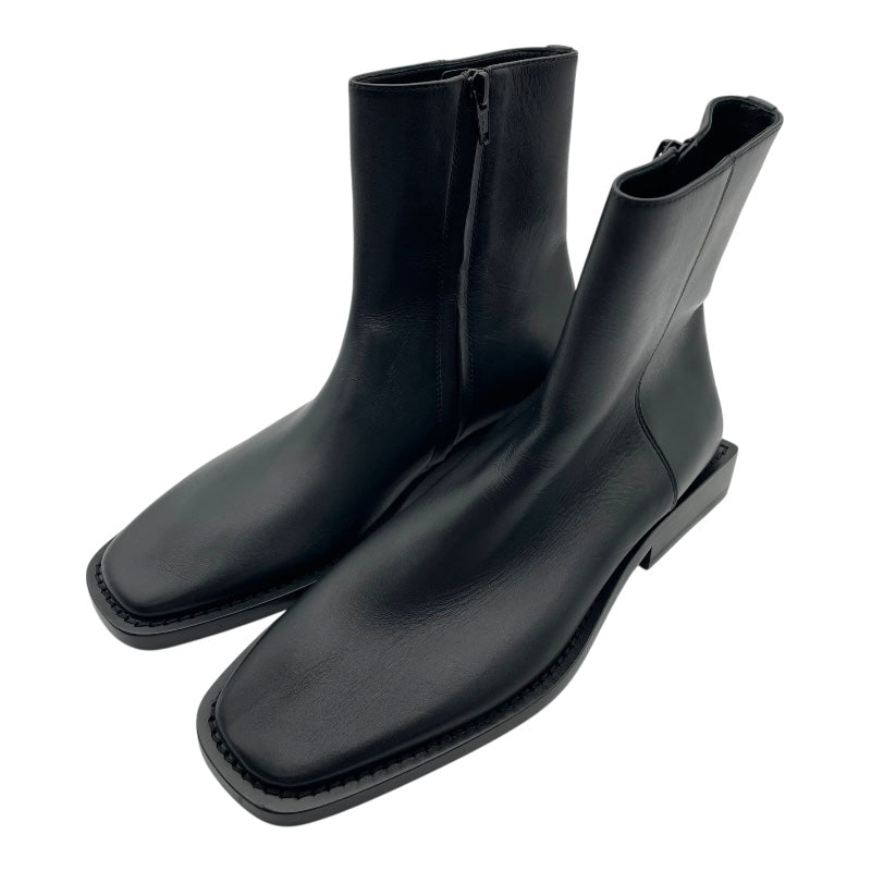 BALENCIAGA バレンシアガ ブーツ BBロゴ スクエアトゥ ブラック バレンシアガ BALENCIAGA バックスロゴ スクエアトゥレザーブーツ