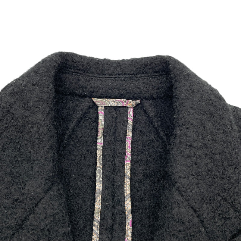 エトロ ETRO ウールチェスターコート ブラック ウール レディース その他アウター
