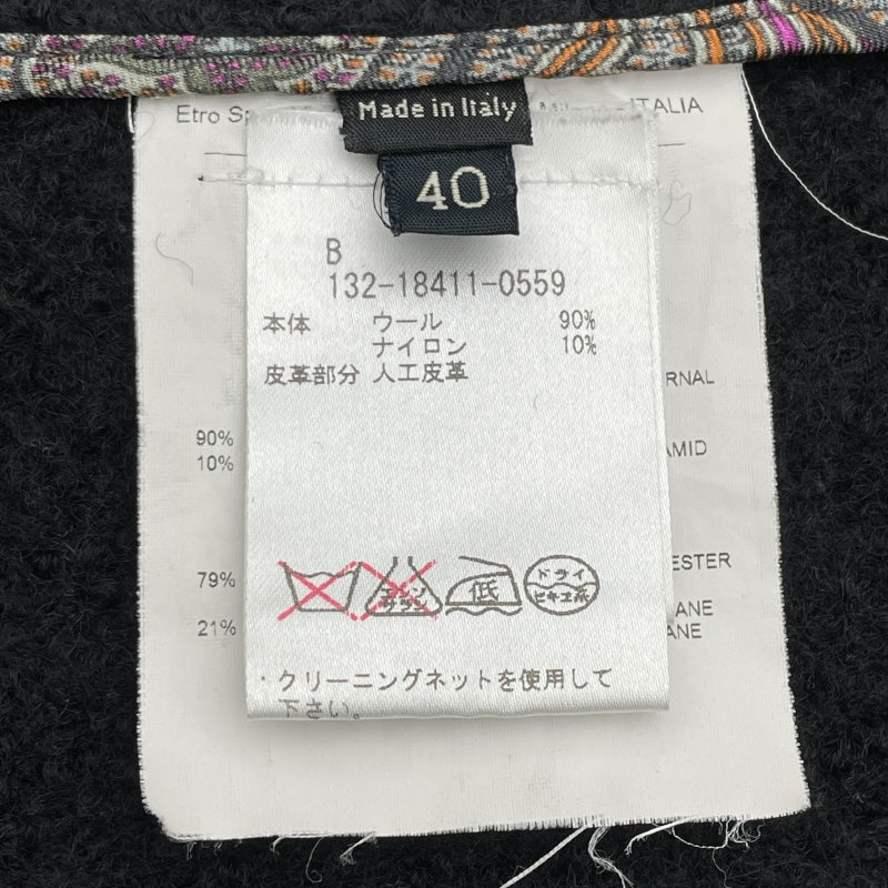 エトロ ETRO ウールチェスターコート ブラック ウール レディース その他アウター