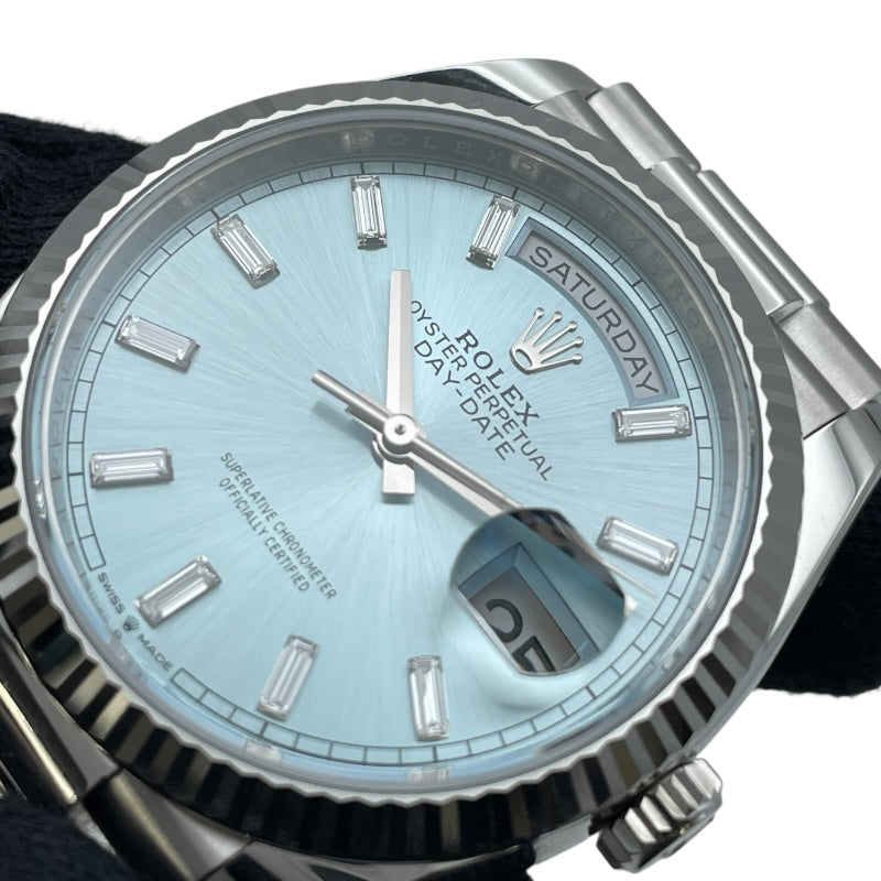 ロレックス ROLEX デイデイトアイスブルー 128236A ブルー プラチナ Pt950 自動巻き メンズ 腕時計