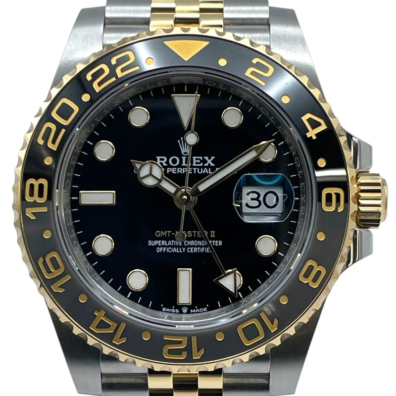 ロレックス ROLEX GMTマスター2 126713GRNR ブラック K18/SS 自動巻き メンズ 腕時計