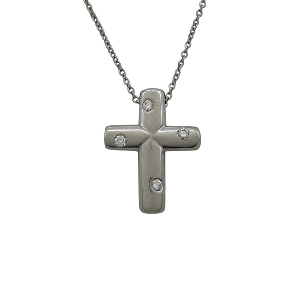 ティファニー TIFFANY＆CO ドッツクロスネックレス プラチナ Pt950 ダイヤモンド　 ジュエリー