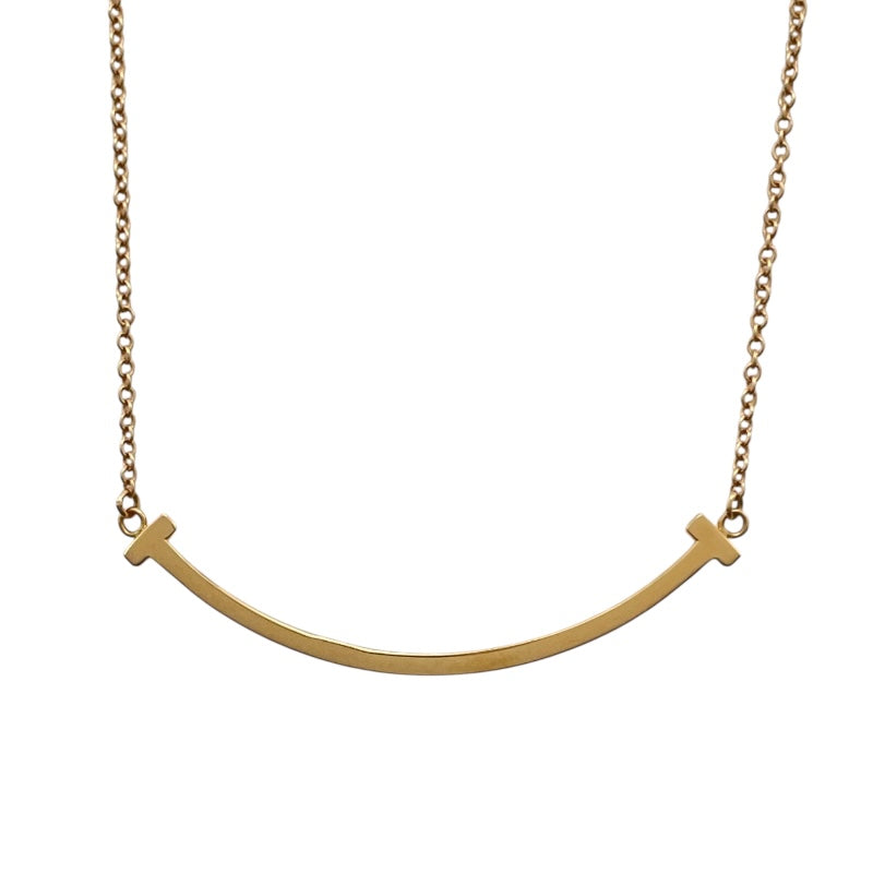 ティファニー TIFFANY＆CO Tスマイルネックレススモール ピンクゴールド Au750 ジュエリー